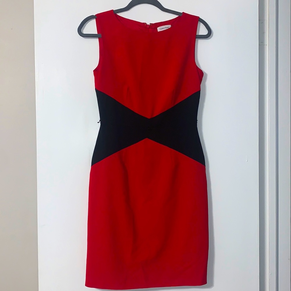 Calvin Klein Red & Black Dress